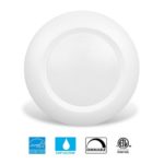 JULLISON 4 Inch LED Low Profile Recessed & Surface Mount Disk Light, Round, 10W, >600 Lumens, 3000K Soft White, CRI80, DOB Design, Dimmable, ENERGY STAR, cETLus Listed, 1 Pack(White)