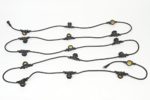 String Light Cord with 15-inch Socket Spacing and 16 Medium-Base Sockets (E26), 20 Foot, Black. Ideal for LED Grow Light Bulbs.