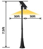 AMSU CREE LED Innovative Broad-Beamed Solar Street Light –COVERING 60 Ft DIAMETER AREA (1000 Ft2) –WORKING ALL YEAR ROUND ALL NIGHT ROUND in Most Areas –MUCH BRIGHTER than Normal Post Lamp