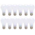 60 Watt Replacement, A19 LED light Bulb, 12 Pack Daylight, E26 Base, Dimmable, 90+ CRI