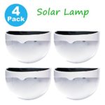Solar Fence Post Lights Aerlemai 6LED 1000mAh Waterproof Security Step Night Light for Stair, Patio,Garden (White) 4 Pack