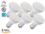6-Pack 6.8W Dimmable BR20 LED Bulb – 50W Equivalent, ENERGY STAR, UL-listed LED Light Bulb – Warm White 3000K 450LM 120° Degree Beam Angle for Residential, Commercial, General Lighting, E26 Base