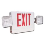 Red Letters LED Exit Sign Combo with Emergency Lighting and Battery Backup