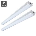 Linkable Utility LED Shop Light FT, 4600lm 5000K Daylight 45W 100-277Vac , Linear Indoor Light,led Ceiling light ,led Under Cabinet Light, Corded electric with built-in ON/OFF switch 5000K（2Pack）