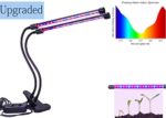 Dual-lamp LED Grow Light Poly 18W Dimmable 2 Levels Plant Grow Lamp Lights Bulbs with Adjustable Flexible 360 Degree Gooseneck for Indoor Plants Hydroponics Greenhouse Gardening