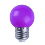 AWE-LIGHT LED Light Bulb 1W Coloured Round G45 E26 LED Color Light Bulb Lamp for Wedding Halloween Christmas Party Bar Mood Ambiance Decor (Purple)