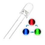 Chanzon 100 pcs 5mm RGB Multicolor Fast Flashing (Multi Color Changing) Dynamics LED Diode Lights (Blinking Round DC) Bright Lighting Bulb Lamps Electronics Components Filcker Light Emitting Diodes