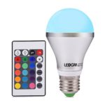 LED Light Bulb A19 Dimmable, Ledgle E26 Remote Control RGB LED Light 5W Color Changing, Smart LED Bulbs for Home Party Relaxation Decorating
