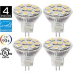 MR11 GU4.0 LED Bulbs, 12V AC/DC Flood Light Bulb, GU4 Base, 2W (20W Equivalent), 3000K (Soft White Glow) 4-Pack of SANSUN LED Spot Light Bulb