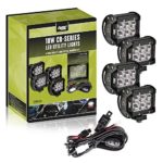 AVEC 4in. 18w LED Utility Light Kit with Wiring Harness (4 Pack) LED work lights lamps pods cree Off road 4×4 driving race