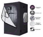 Finnhomy Multiple Size Mylar Hydroponic Grow Tent 48″x24″x60″ 48″x48″x80″ 36″x36″x72″ 96″x48″x80″ 60″x60″x80″ 2’x2’x4′ 600D Grow Room Greenhouse Reflective for Indoor Plants Growing Tent (48″x48″x80″)