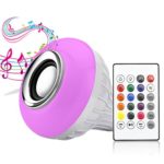 LED Music Light Bulb, E27 led light bulb with Bluetooth Speaker RGB Changing Color Lamp Built-in Audio Speaker with Remote Control for Home, Bedroom, Living Room, Party Decoration