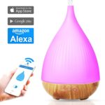 Wifi Oil Diffuser,Forrinx 300ml smart Diffuser Works with Alexa App Control by Smartphone Ultrasonic Humidifier with 7 Color LED Lights Changing and Waterless Auto Shut-off for Bedroom