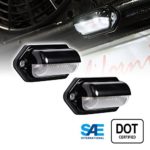 2pc OLS LED License Plate Light [SAE/DOT Certified] [Waterproof] [Heavy Duty] Convenience LED Courtesy Light for Trailers, RV, Trucks & Boats License Tags – Black Housing