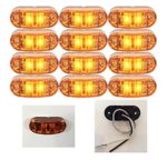 Zxlight 2.6″x1″ RED Surface Mount LED Clearance Marker Lights 12v for Trucks Campers Trailers Rvs (6, Amber)