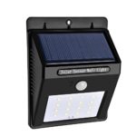 allimity Motion Sensor Light 16 LED Waterproof Outdoor Solar Light NightLight for Patio, Deck, Yard, Garden(Black)