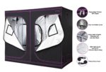 Finnhomy Multiple Sized Mylar Hydroponic Grow Tent 48″x24″x60″ 48″x48″x80″ 36″x36″x72″ 96″x48″x80″ 60″x60″x80″ 4’x8′ 600D Grow Room Greenhouse Reflective for Indoor Plants Growing Tent (96″x48″x80″)