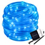 Garden & Patio Decoration Lights, LTE Solar Blue Rope Lights, 33ft, 100 LED, Outdoor Waterproof, 8 Lighting Modes, Ideal for Decorations,Christmas,Gardens, Lawn, Patio, Weddings, Parties (Blue)