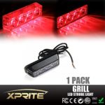 Xprite Red 4 LED 4 Watt Emergency Vehicle Waterproof Surface Mount Deck Dash Grille Strobe Light Warning Police Light Head with Clear Lens