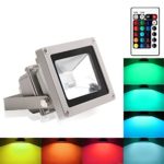 Blinngo Outdoor LED Flood Light, 10W Waterproof Security Lights with US 3-Plug for Garden, Scenic Spot, Hotel (RGB)
