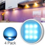 JZBRAIN LED Under Cabinet Lighting Closet Puck lights 16 Colors with 24Key Remote Controller for Indoor Kitchen Shelf Decoration
