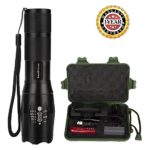 Amz vision LED Flashlight, Portable Super Bright Tactical Flashlights Adjustable Zoomable Handheld Flashlight Torch with 18650 Rechargeable Battery and 5 Light Modes
