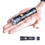 Warsun 900 Lumen Led Rechargeable Handheld Flashlight torch Built-in Battery With USB Charger 3 Modes (black)