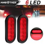 AMBOTHER 2x 6” LED Trailer Lights Oval Lights, Turn Signal and Parking Light Kit, Trailer Tail Brake Side Marker Lights for Car Truck 12V Red (Pack of 2)