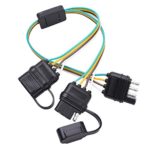 MICTUNING Universal 4 Way Flat Y-Splitter Plug & Play Adapter Extension Harness for LED Tailgate Light Bar and Trailer Lights