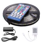LED Light Strip Kit Waterproof 5050 SMD RGBW  Rope Lights 16.4 Feet 300 Leds  Flexible Color Changing  Tape Light  with 40 Key IR Remote Controller and 12V 5A Power Supply for Home Party Decoration