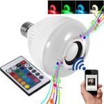 RAYWAY Led Music Bulb, Wireless Bluetooth Speaker LED Light Bulb , Smart Dimmable White RGB Color Light Party Bulb – Works with iPhone, iPad, Android Phone and Tablet