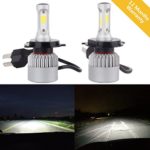 LED Headlight Bulbs Conversion Kit H4/9003 2 Piece 60W USA COB Chip 6000 Lumens Cool White IP68 Rated Easy Installation 2 Yrs Warranty