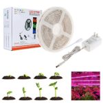 LED grow light, Nexlux Plant Grow Light Kit,16.4ft/5m 5050 Waterproof Full Spectrum Red Blue 4:1 Growing Lamp Aquarium Greenhouse Hydroponic Plant Garden Flowers, UL approved power adapter included