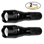 2Pcs Tactical Flashlight ,Portable Ultra Bright LED Flashlight with Adjustable Focus and 5 Light Modes