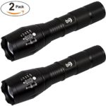 DreamMaster Led Flashlight 2 Pack Portable Ultra Bright Tactical Flashlights with Adjustable Focus and 5 Light Modes