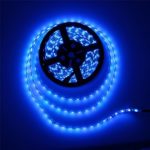 ALITOVE 16.4ft 5050 Blue LED Flexible Strip ribbon Light Black PCB DC 12V 5M 300 LEDs Waterproof IP65 for Home Garden Commercial Area Lighting