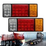Wiipro Pair 12V 36 LEDs Tail Lights Trailer Truck Carvan ATV UTE Boat Waterproof Brake Stop Indicator Signal Reverse Rear Lamps for Chevy GMC