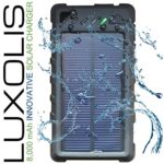Solar Phone Charger for Cell Phone, External Power Battery Bank, Dual USB Portable Backup, Best Solar Panel for iPhone, Android, Tablet, GPS, Light Weight, Waterproof, Outdoor, LED Flashlight (Black)