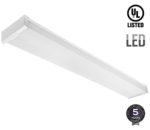 42W LED Wraparound, 4ft Low Profile Flush Mount Ceiling Light Fixture, 4400Lm, DLC & UL-listed, Surface Mount, 5000K Daylight