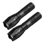 Kimitech Premium Outdoor Tactical LED Torch Light, IPX-6 Waterproof Ultra Bright 1200 Lumen CREE LED Flashlight with Clip, 5-Mode Adjustable Focus , Attack Head, (black)