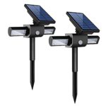 Kumeda 24 Solar LED Waterproof Outdoor light 360° USB Solar Spotlights Wireless Security Solar Motion Sensor Light for Outdoor Garden Path Driveway Wall Deck [Upgraded](Pack of 2)