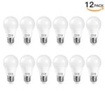 A19 LED Bulb, 60W Equivalent SHINE HAI Daylight White 5000K 800lm Non-dimmable ETL-Listed 9W LED Light Bulbs, 12-Pack