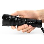Pro 300 Series Tactical Flashlight by Elite Tactical – Waterproof 1200 Lumen CREE LED Military Grade Search Light w/ Zoom for Brightest Spot Light and Flood Light – Black
