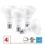 BR30 LED Light Bulbs Dimmable, 9W (65W equivalent), 3000K, 650 Lumens, (4 Pack), UL Listed, Energy Star Certified