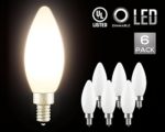LED Dimmable Frosted Glass Filament Candelabra Bulb, 4.5W (60W Equiv.) C11 Decorative Milky Candle Bulb, UL-listed, 2700K Soft White, 500lm, 360° Beam Angle, E12 Base, 2 YEARS WARRANTY