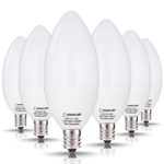 LOHAS Candelabra LED Bulbs, 60 Watt Equivalent-6W LEDs, Daylight (5000K) Light Bulbs Candelabra Base (E12), 180 Degree Beam Angle, Not-Dimmable LED Lights for Home Lighting (6 Pack)