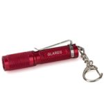 GLAREE E03 Keychain Flashlight, CREE LED 150 Lumens Mini Torch AAA Battery EDC Pocket Penlight Portable Emergency Light, Red