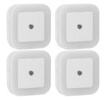 Sycees 0.5W Plug-in LED Night Light Lamp with Dusk to Dawn Sensor, Daylight White, 4-Pack