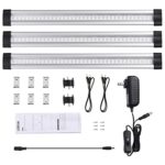 LEDGLE LED Under Cabinet Lighting Kit Counter Lights Bar for Closets, 12W 950 Lumens, Warm White 3000K, Accessories Included, 3 Pack