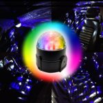 Amfor Multi Color 12V/6W LED Car Dj Atmosphere Lights Sound Actived Car Interior Disco Rotating Lights